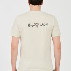 AERONAUTICA MILITARE Beżowy bawełniany męski t-shirt Short Sleeve