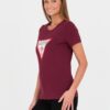 GUESS Bordowy damski t-shirt bawełniany Original Tee