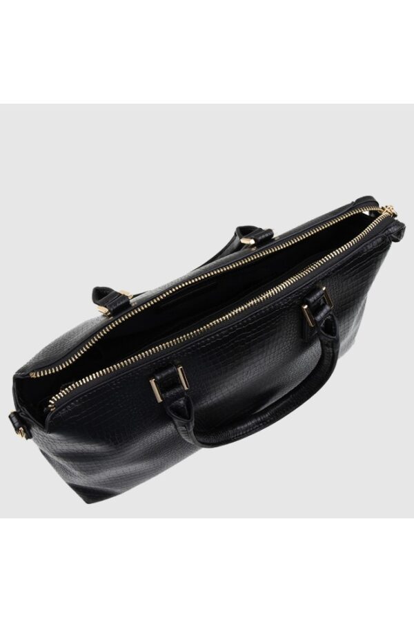 VALENTINO Czarny kuferek bagel we wzór węża