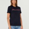 JUST CAVALLI Czarny damski t-shirt R LOGO CRYSTAL