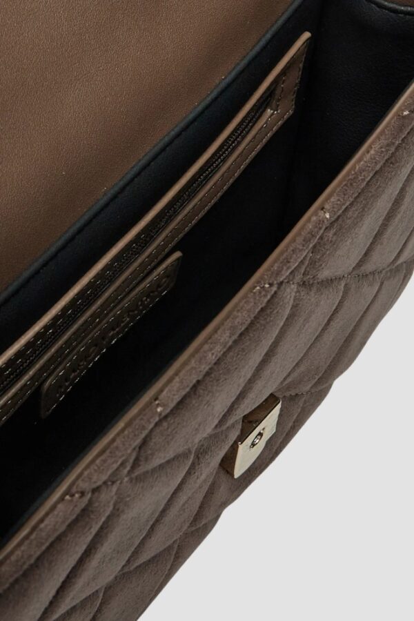 VALENTINO Brązowa damska zamszowa torebka Charlotte Flap Bag