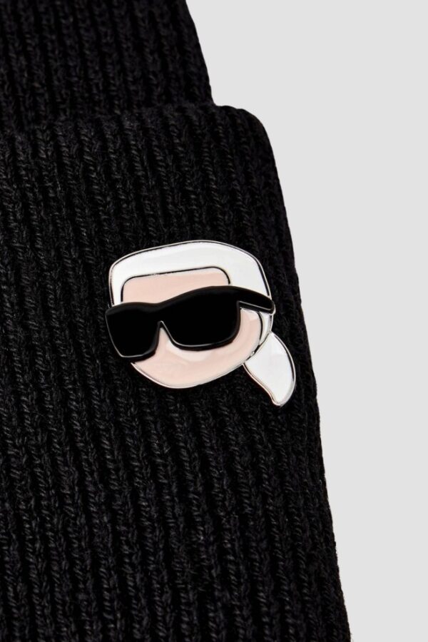 KARL LAGERFELD Czapka zimowa z przypinką Ikon