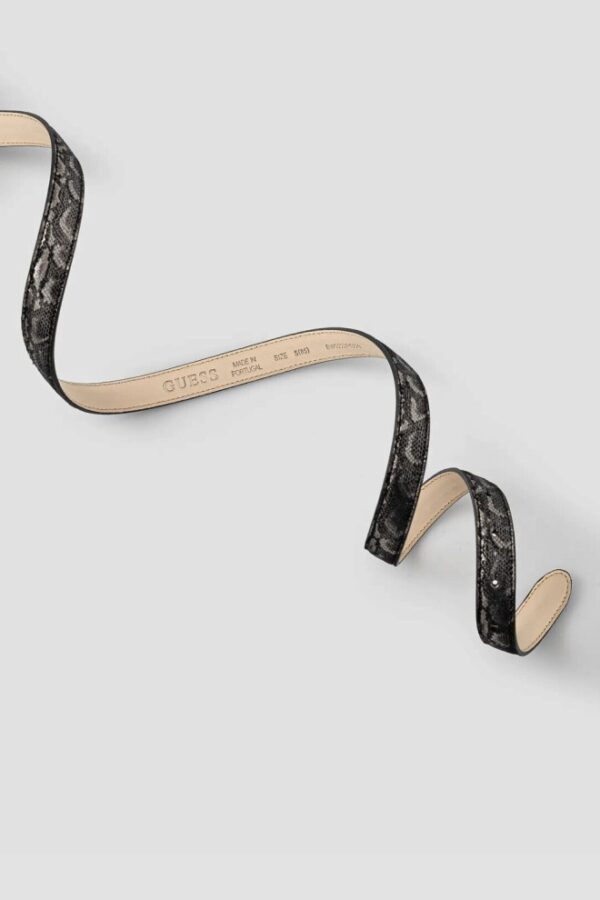 GUESS Czarny damski pasek z printem węża Adj Belt H30