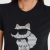 KARL LAGERFELD Czarny damski t-shirt Ikonik 2.0