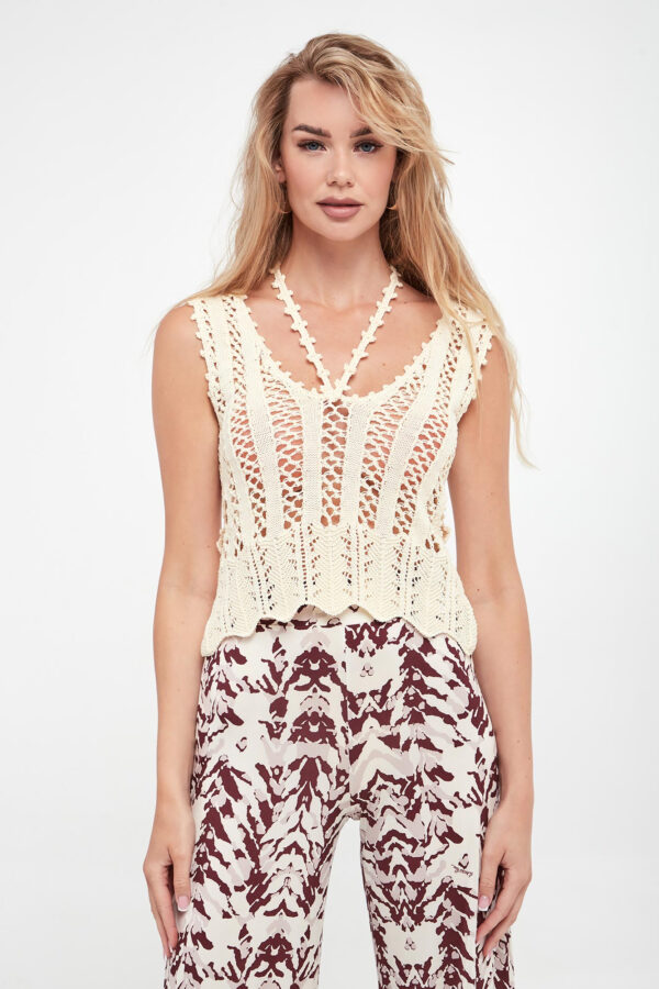 da3e05e88f9e9054ca7a69e4a024a0e15d83f415 Top damski dziergany PATRIZIA PEPE