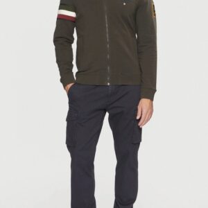 AERONAUTICA MILITARE Szarozielona bluza męska With Tricolor Insert
