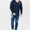 TOMMY JEANS Granatowa bluza męska na zamek z dużym logo