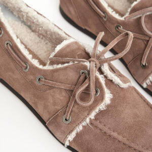 Loafersy damskie zamszowe z futerkiem PESERICO