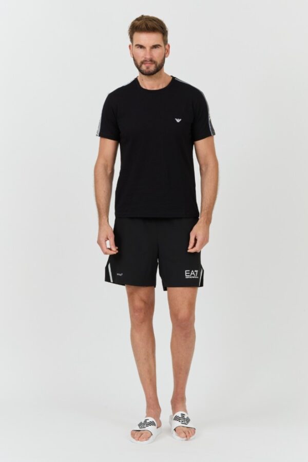 EMPORIO ARMANI Czarny męski t-shirt bande logo