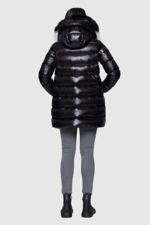 db89750dd213d64d2f086163d07dbdae4dd07419 HETREGO Czarna damska długa kurtka puchowa Gygiea z lisem, Rozmiar 38 EU - 42 IT