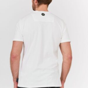 db994d64450f5d25bb581480b8b9f33fa9115cbf PHILIPP PLEIN Biały t-shirt męski Platinum cut round neck space plein
