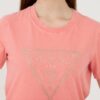 GUESS Różowy damski t-shirt bawełniany Vintage Logo