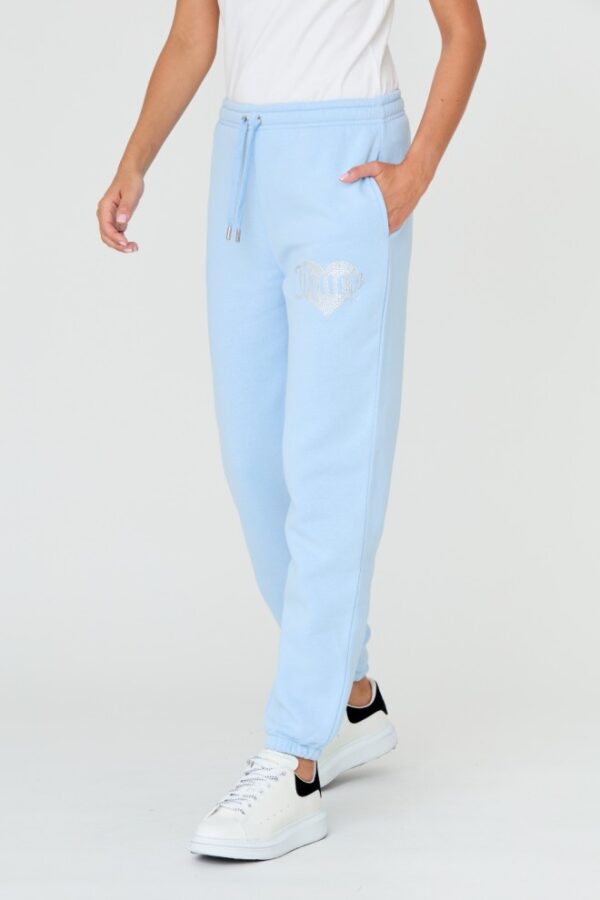 dc5a2d45d2d6a91ef42e4f9ade0e9416a9b16752 JUICY COUTURE Błękitne damskie spodnie Heart Diamante