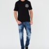 JUST CAVALLI Czarny męski t-shirt Fiche