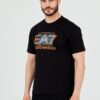 EA7 Męski czarny t-shirt z holograficznym logo