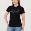 KARL LAGERFELD Czarny damski t-shirt Rhinestone Logo