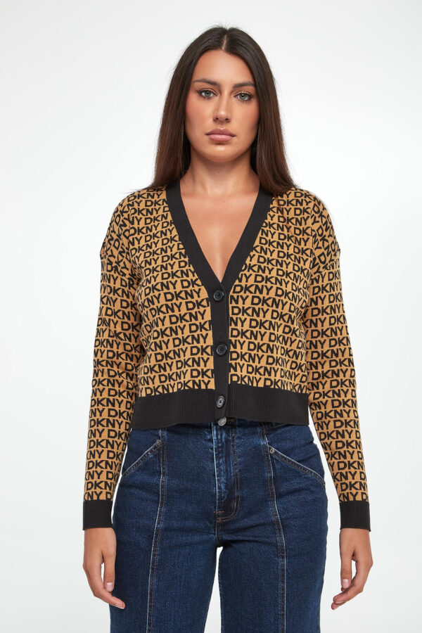 dd42bc6c18388de95f8ec8053b3a56870b121a15 Kardigan damski logowany DKNY