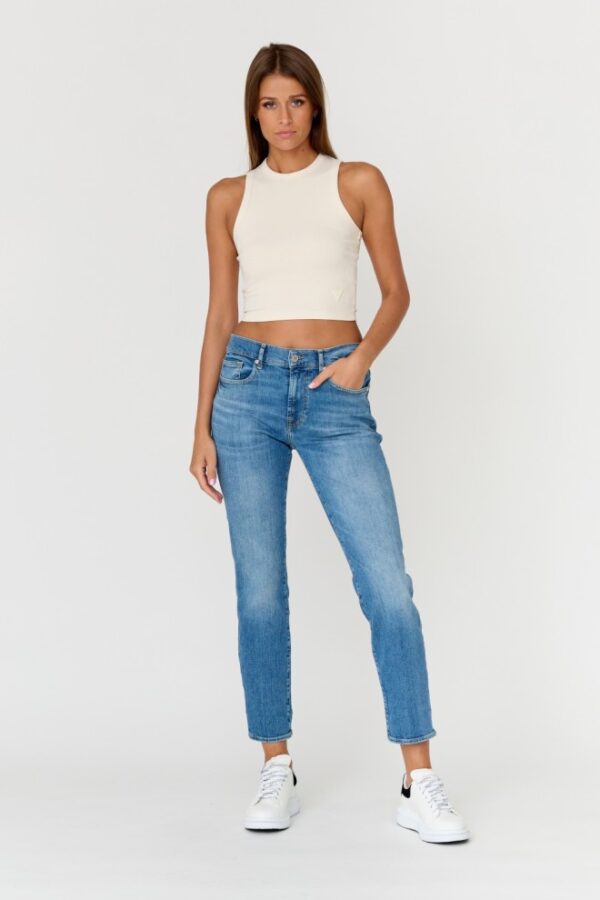 7 FOR ALL MANKIND Błękitne jeansy damskie RELAXED SKINNY