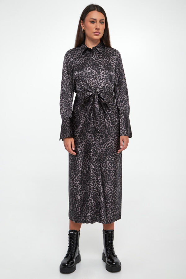Sukienka szmizjerka w panterkę DKNY