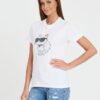 KARL LAGERFELD Biały damski t-shirt Ikonik 2.0
