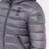 BLAUER Szara puchowa kurtka męska Virgil z kapturem