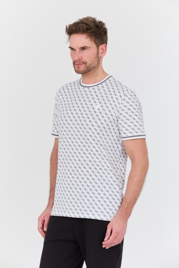 GUESS Biały męski t-shirt Marshall