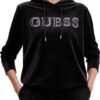 GUESS Czarna damska bluza z cyrkoniami Couture
