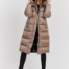 df2fd52e61b5a01542042368545d048519787efe HETREGO Beżowy damski puchowy płaszcz Karen Woman Quilted Coat, Rozmiar 38 EU - 42 IT