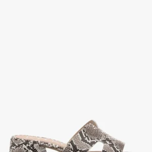 Klapki damskie we wzór węża z wycięciami