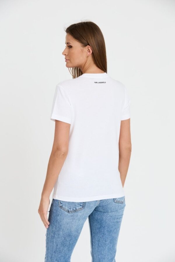 KARL LAGERFELD Biały damski t-shirt Ikonik 2.0