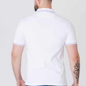 e03c5c55232fb409ba6d5711a49cd994a9ee9684 GUESS Biała męska koszulka polo z wyszywanym logo