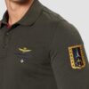 AERONAUTICA MILITARE Szarozielony męski longsleeve polo Tricolor