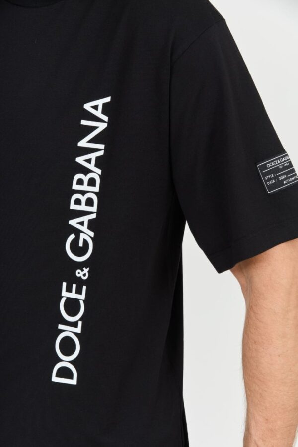 DOLCE & GABBANA Czarny męski bawełniany t-shirt, Rozmiar 52