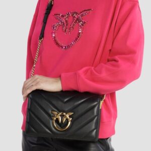 PINKO Czarna kopertówka Love Click Classic AW
