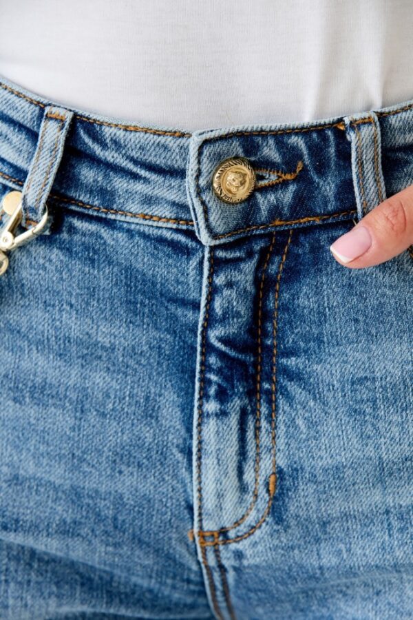 JUST CAVALLI Błękitne damskie jeansy Super Slim Chain