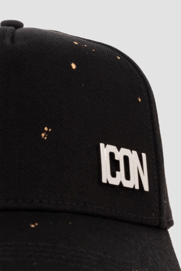 DSQUARED2 Czarna czapka z daszkie