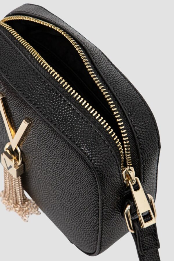 VALENTINO Czarna torebka ze złotymi okuciami Divina Camera Bag