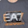 EA7 Męski szary t-shirt z holograficznym logo