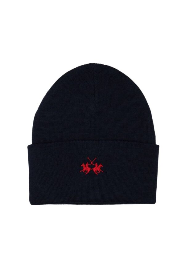 LA MARTINA Granatowa czapka beanie