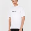 BALENCIAGA Męski biały t-shirt z czarnym logo