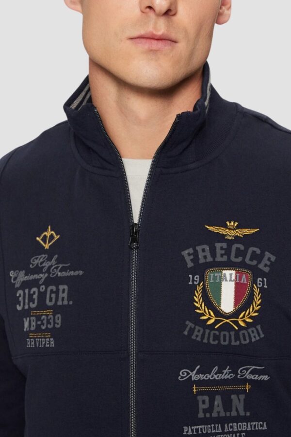 AERONAUTICA MILITARE Granatowa bluza męska Color-block