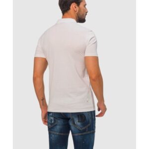 EMPORIO ARMANI Biała męska koszulka polo na zamek