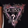 GUESS Czarny damski t-shirt bawełniany z logo