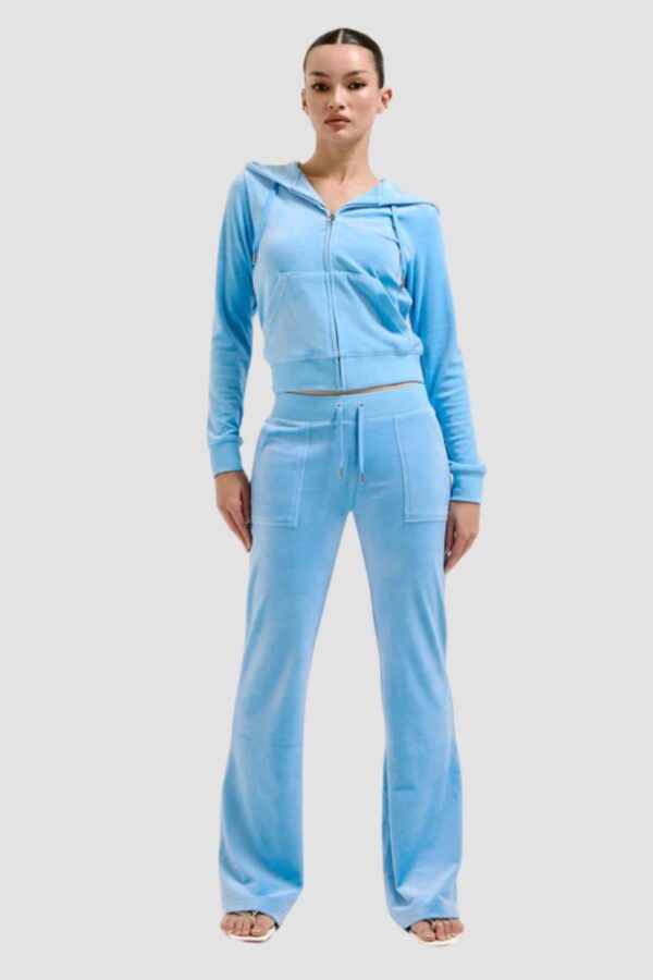 JUICY COUTURE Błękitne damskie spodnie dresowe Del Ray Pocketed Pant