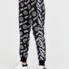 JUST CAVALLI Czarne damskie spodnie dresowe Logo Tigre
