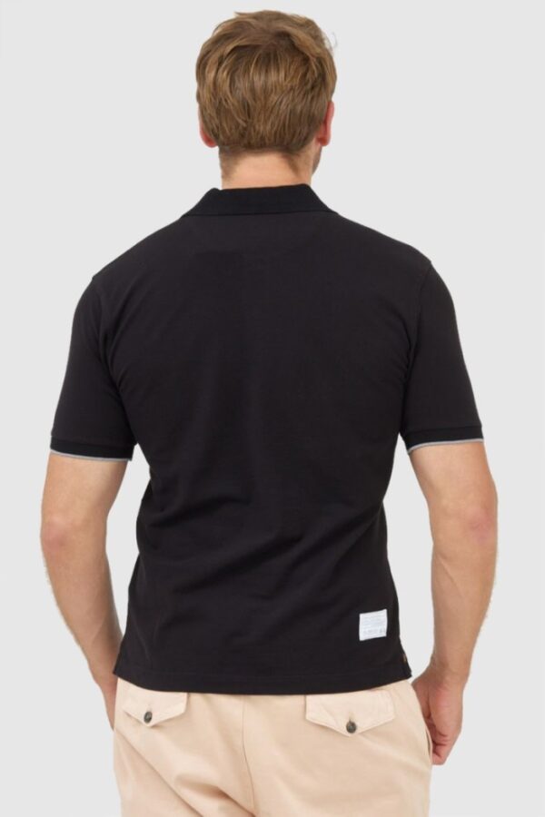 LA MARTINA Czarna męska koszulka polo z wyszywanym logo