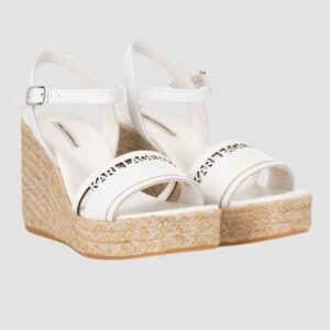 e4ac20bc4384f691a794252f7c2d8f41e47618a7 KARL LAGERFELD Białe sandały Gable