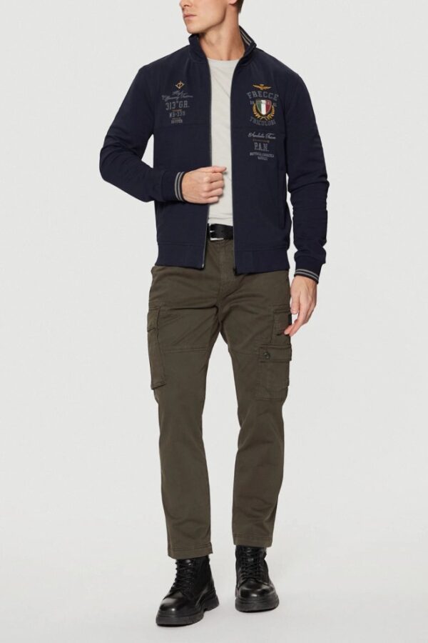 AERONAUTICA MILITARE Granatowa bluza męska Color-block