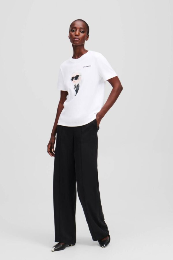 KARL LAGERFELD Biały t-shirt damski Ikon Aquarelle K