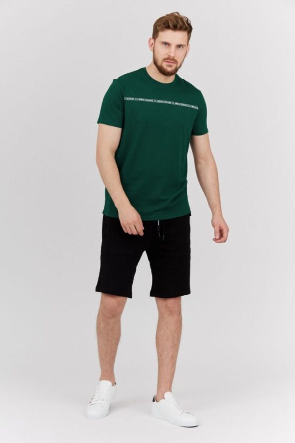 ARMANI EXCHANGE Zielony t-shirt męski z paskiem z logo